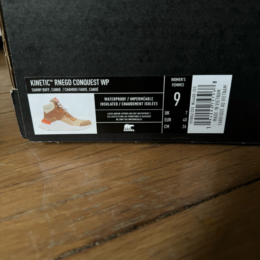 Sorel KINETIC Tawny Buff and Orange High-Top Waterproof Fall/Winter Boots Size 9 - Picture 3 of 9